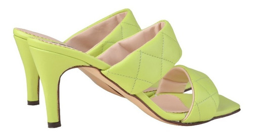Sandalias Zuecos Taco De Mujer De Cuero Bruselas - Ferraro