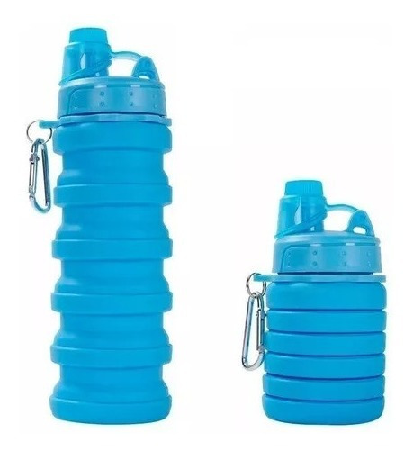 Botella Silicona Flexible Acordeón Plegable Deportiva 500 Ml