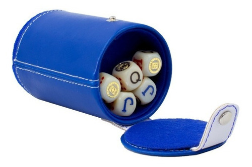 Imagen 2 de 6 de Cubilete Cruz Azul Con Portadados. 5 Dados Grabados