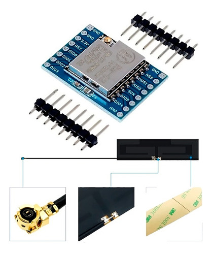 Mgsystem Modulo Lora Sx1278 Ra-02 Ra02 433mhz Antena Arduino