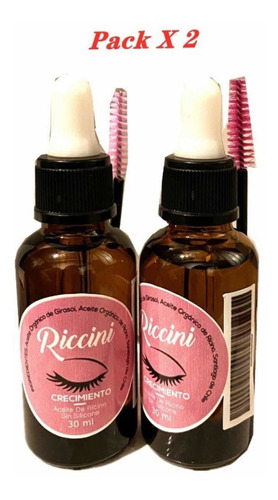 Pack 2 Aceite Ricino De Pelo Y Pestañas 30ml + 2 Cepillo