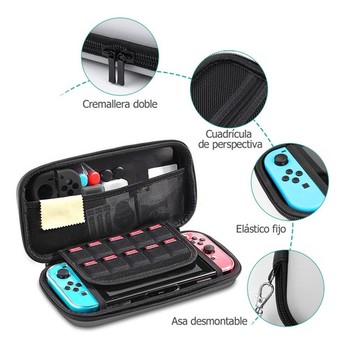 Kit De Accesorios Para Nintendo Switch 16 En 1 Con Funda