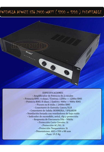 Potencia Apogee 2400w