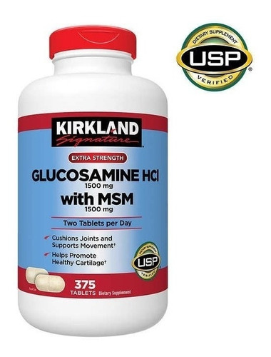 Glucosamina Hci 1500 mg MSM 1500 mg -375 tabletas importadas de EE. UU.