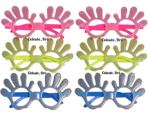 Imagen 3 de 7 de Lentes Fluor Anteojo Diseños 6 Unidades Fiesta Cotillón Neón