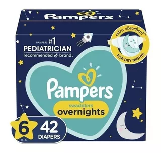 Pampers Swaddlers Overnight Pañales Tamaño 6 42 Count