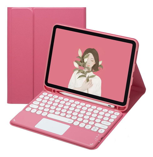 Funda Con Teclado Qiyibocase / Para iPad 10 10.9  / Pink.