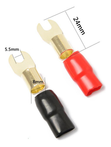 5 Pares 4 Awg Car Audio Wire Fork Terminal Conector Latón