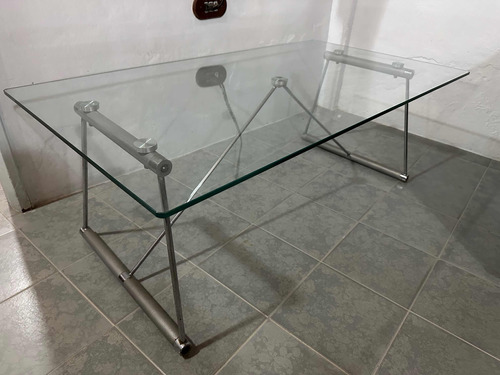 Centro De Mesa De Vidrio Con Patas De Aluminio