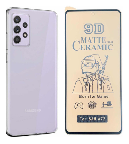 Estuche Funda Forro + Vidrio Cerámica Para Samsung A72 