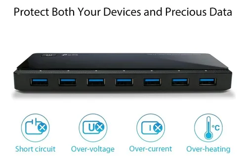 Hub Usb 3.0 Alimentado Por Tp-link Con 7 Puertos De Datos Us