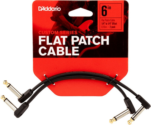 Planet Waves Flat Patch Cable Interpedal Offset 15cm Pack X2