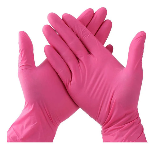 Guantes Nitrilo Rosa X100 Uni Printex Sin Polvo Talle S Rosa Chicle S