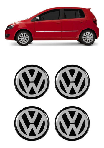 Emblema Adesivo Para Calota Volkswagen 4 Unidades Resinado