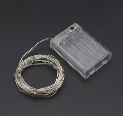 Fio De Arame 20 Led Enfeite Natal 2m Pilha Colorido 4.5v
