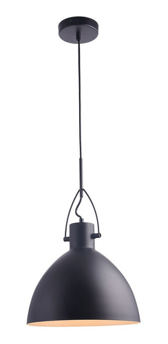 Lampara De Techo Colgante E27 Campana 42w Negro 30cm Calux