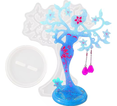Molde De Silicona Soporte De Joyeria Belleza Resina Dama