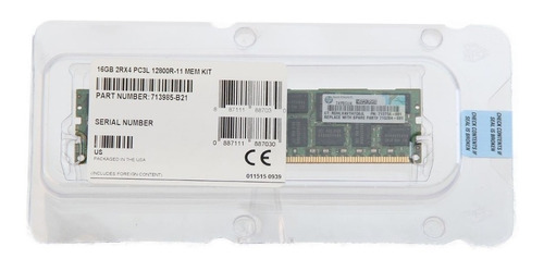 Memoria Ram Servidores Hp G8 G9 16gb 2rx4 Pc3l-12800r 16gb.