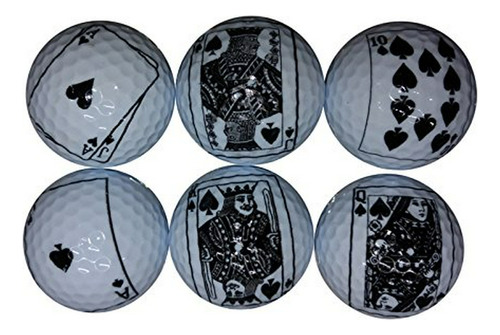 Bzany Spades Royal Flush Poker Cards Pelotas De Golf (paquet