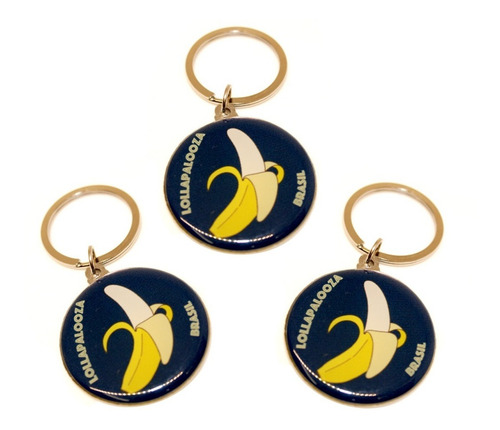 Kit 3 Chaveiros Lollapalooza Icons Banana Linha Vintage 2018