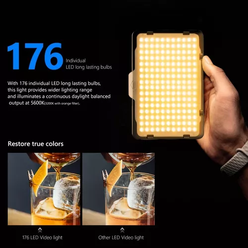  Neewer Luz de video regulable de 176 LED en la cámara