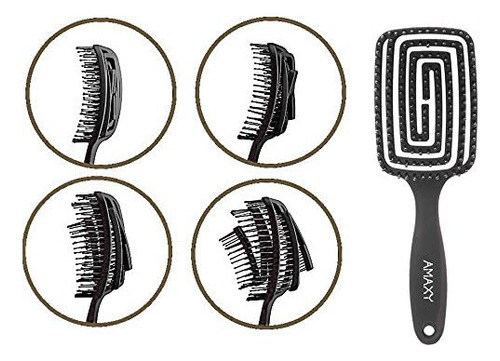 Amaxy Hair Brush - Cepillo Desenredante Curvo Y Ventilado Pa