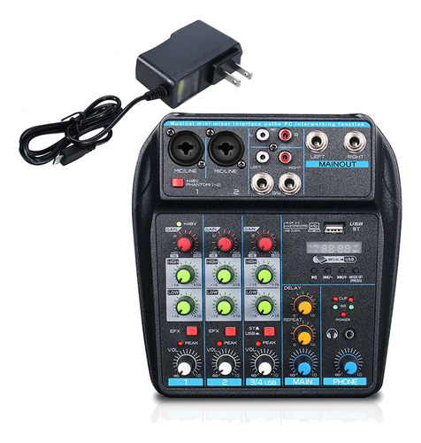 Bake Tablero De Sonido 4 Canales Bluetooth Power Usb Mixer