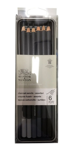 Lata Lapices Carbon Charcoal X 6 Winsor & Newton Unicas!