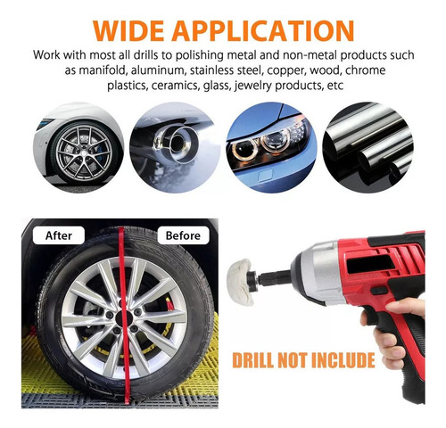 7piezas Kit De Aluminio Pulido Con Rueda Pulida Para Taladro