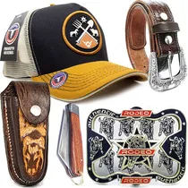 Comprar Kit Country Peao Bone Cinto Bainha Canivete E Fivela Rodeio