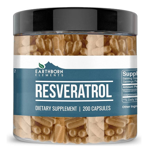 Suplemento Resveratrol 400mg Puro Sin Diluir 200 Capsulas