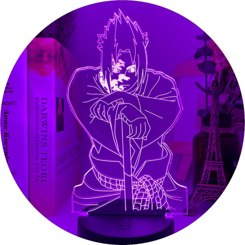 Lampara Led Acrilico Marca De Maldicion Sasuke Uchiha Naruto