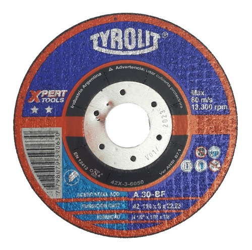 Disco De Corte Para Amoladora Tyrolit Xpert 114 X 3mm