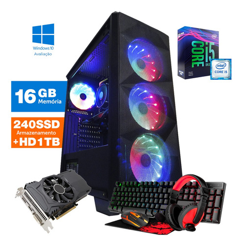 Desktop Gamer Barato I5 2g 16gb Ssd240+1tb Placa Vídeo 2gb