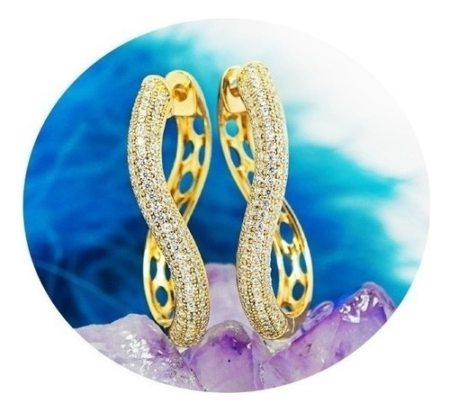 Aretes Arracada Oro 24k Cristal Estilo Mujer Casual Regalos