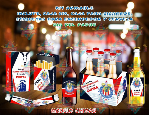 Caja Six Pack Cerveza Dia Del Padre Chivas Imprimible 