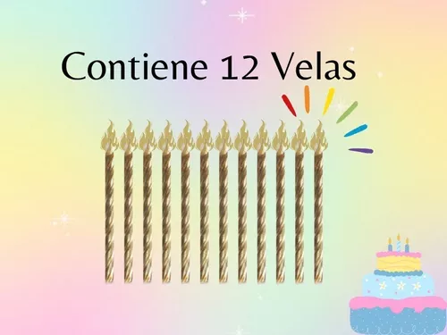 Party Store Velas Perladas Torneadas Doradas- Blister X 12 U