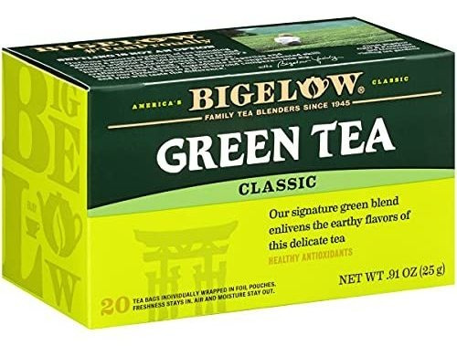 Bigelow Té Verde Bolsas, 20 Contador De Cajas (paquete De 6)