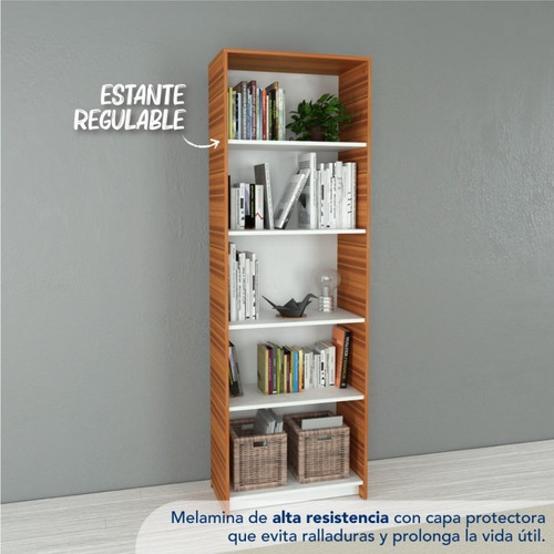 Imagen 4 de 5 de Biblioteca De Melamina Centro Estant Evo8001p Blanco Paraiso
