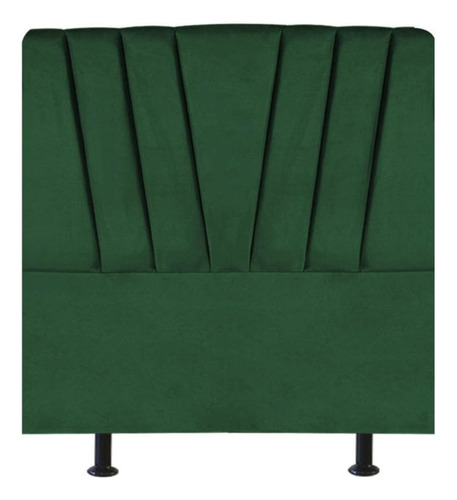 Cabeceira Estofada Cama Casal 140 Cm Bélgica A01 Suede Verde Cor Verde-escuro