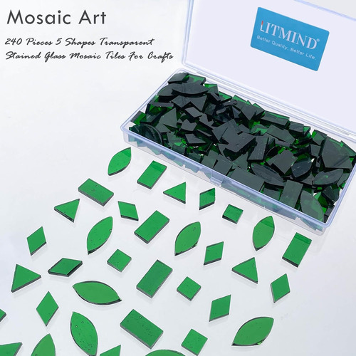 Azulejos De Mosaico De Vidrio Transparente Verde 240 Pi...