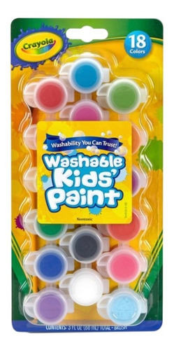 Imagen 2 de 2 de Set De Pinturas Lavables Para Niños 18 Colores Crayola