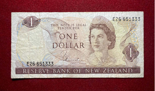 Billete 1 Dólar Nueva Zelanda 1977 Pick 163 D Elizabeth 2