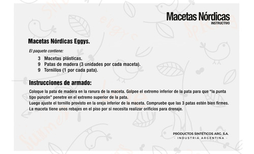 Porta Macetas Nórdicos Macetas Modernas Pie Madera X 3 Eggys Blanco Alto