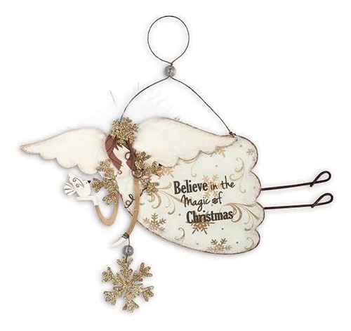 Snowflake Angel Christmas Ornament, Shabby Chic Cottage...