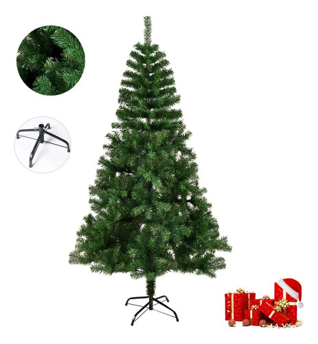 Árbol De Navidad 150cm X 80cm Color Verde Árbol De Navideños Decorados Artificial Frondoso 1.5m Adornos