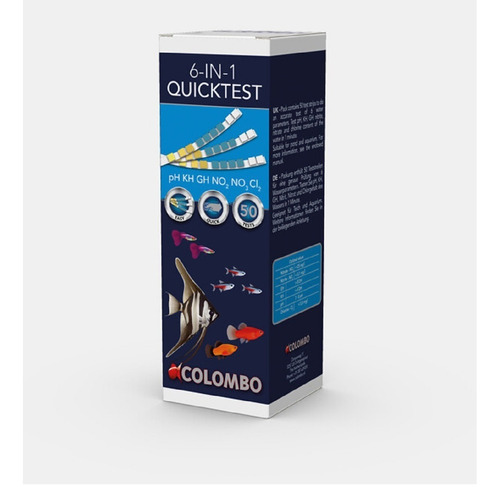 Colombo Aqua Quicktest 6 Em 1 (50 Tiras De Teste)