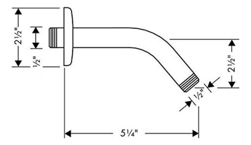 4x Extensión De Brazo De Baño De Pared Con Brida, Acero