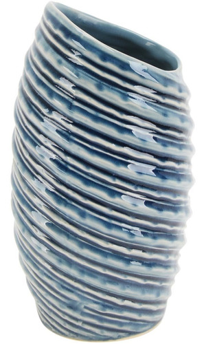 Home&co Ninon Vaso Decorativo 22x12x12cm Cerâmica Azul