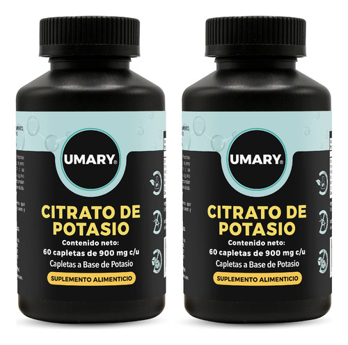 Umary Citrato De Potasio 120 Tableta 900 Mg Duo (60 Días) Sabor Sin Sabor